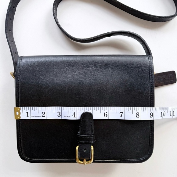 Vintage Coach Saddle Pouch Bag 9590 Black Glovetanned Leather New York City USA - Picture 14 of 15